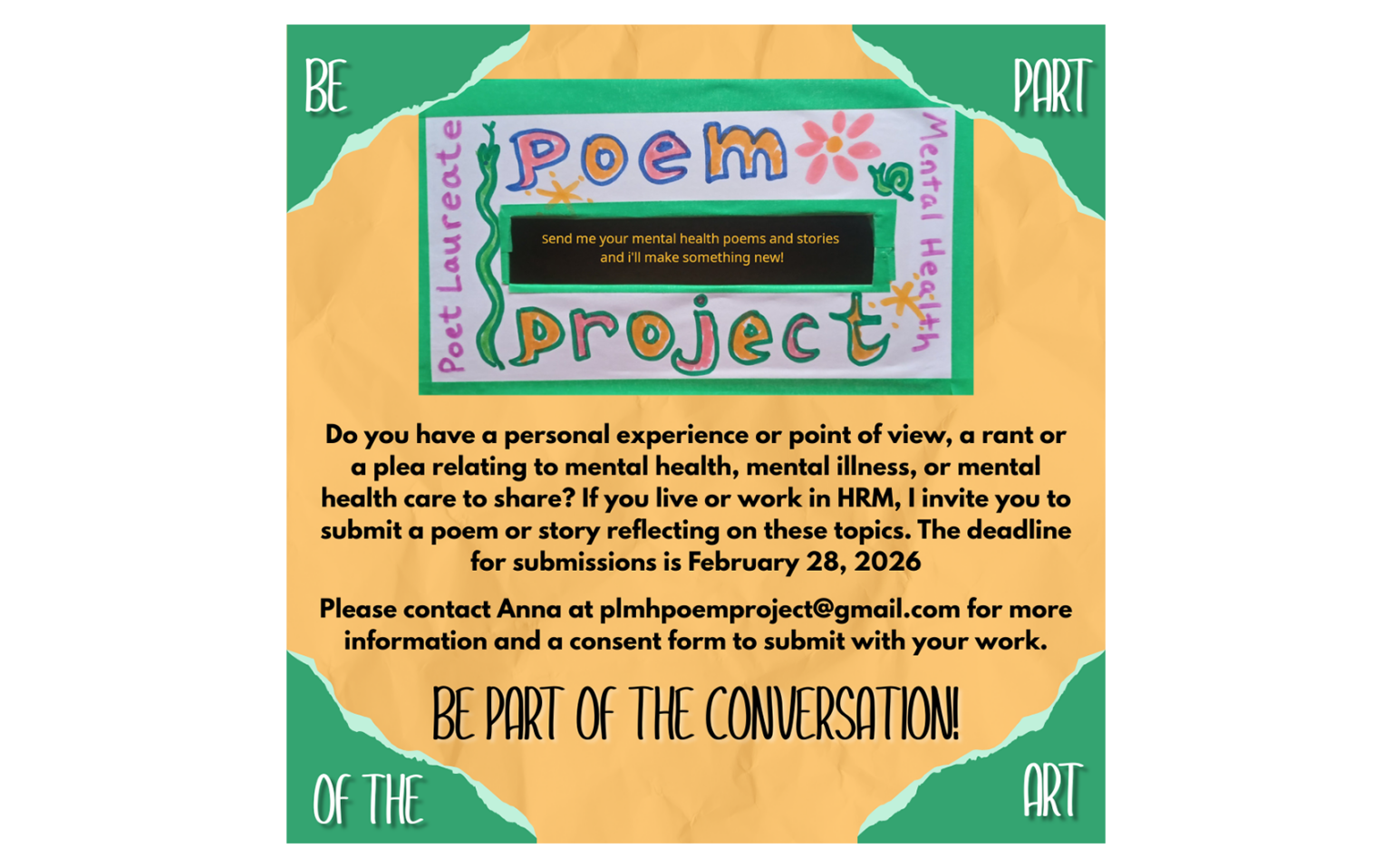 Poet Laureate Mental Health Poem Project Writers Federation Of Nova 